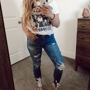 American eagle super distressed denim